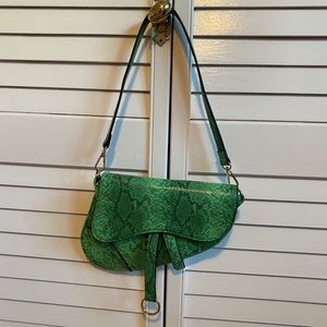 Green Snakeskin Shoulder Bag